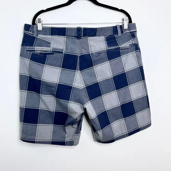 Lululemon Men’s Size 40 Blue and Grey Checkered Plaid Casual Walking Shorts - Picture 3 of 5
